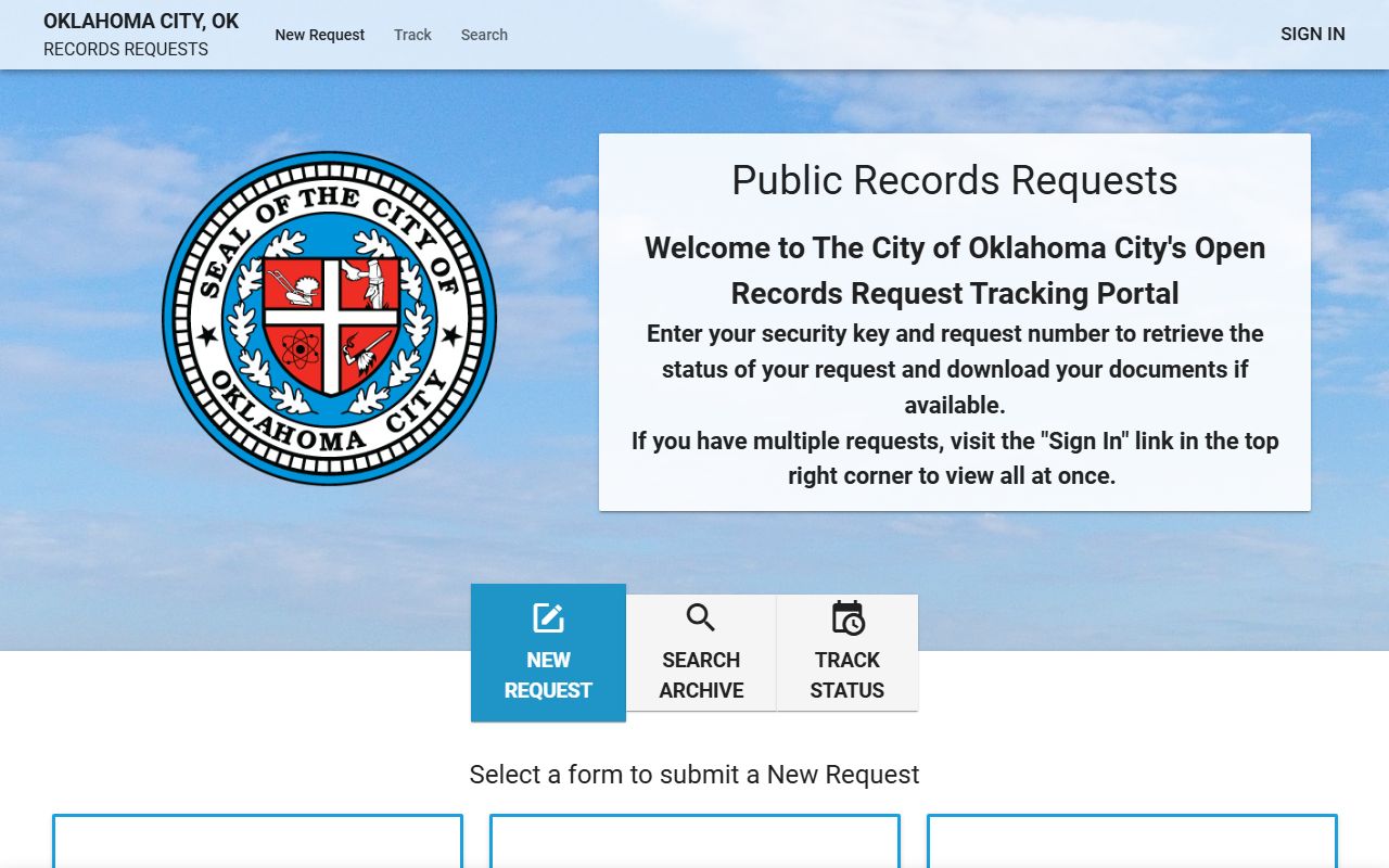 Oklahoma City JustFOIA public records portal