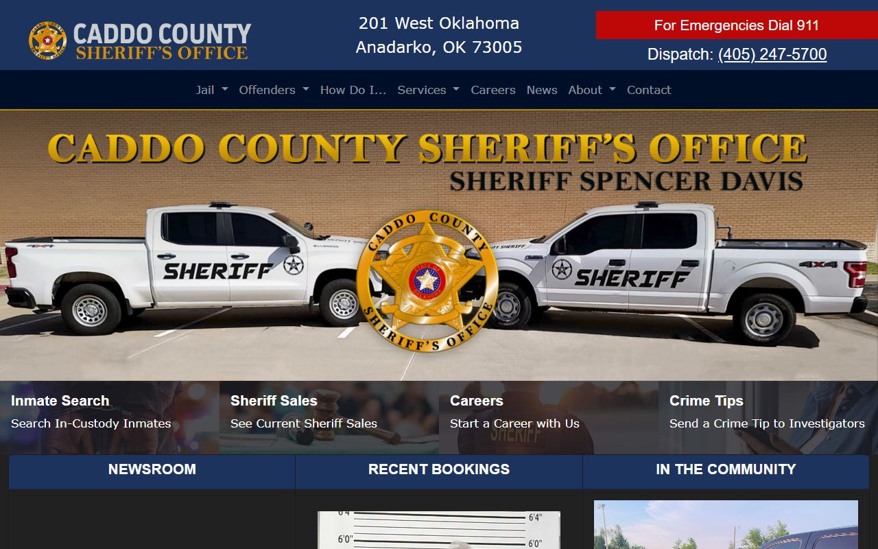 Caddo County Sheriff's Office - police records and inmate search in Anadarko, Oklahoma