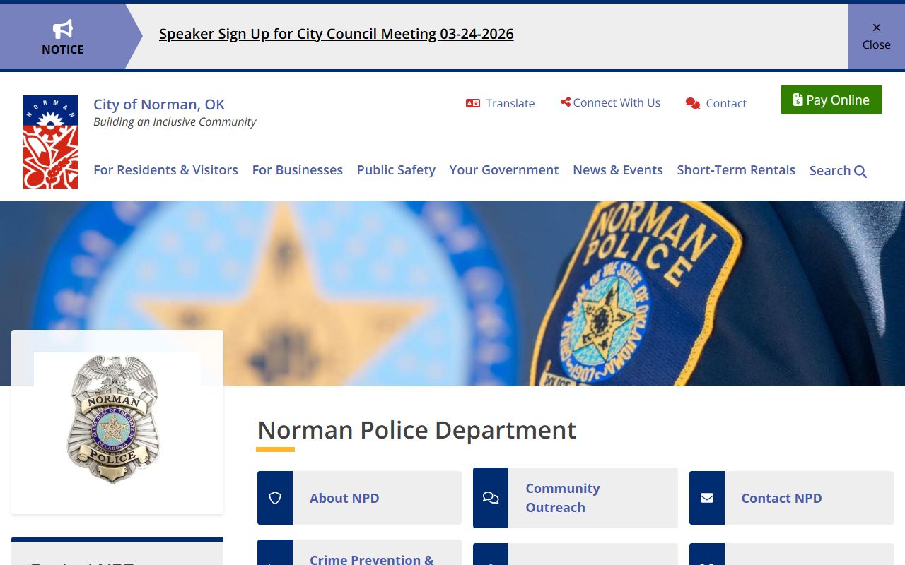 Norman Police Department - Cleveland County police records