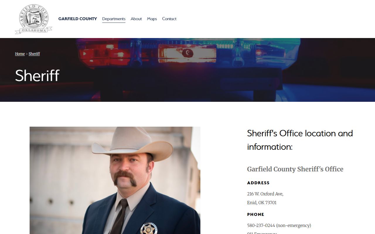 Garfield County Sheriff's Office website - police records in Enid, Oklahoma
