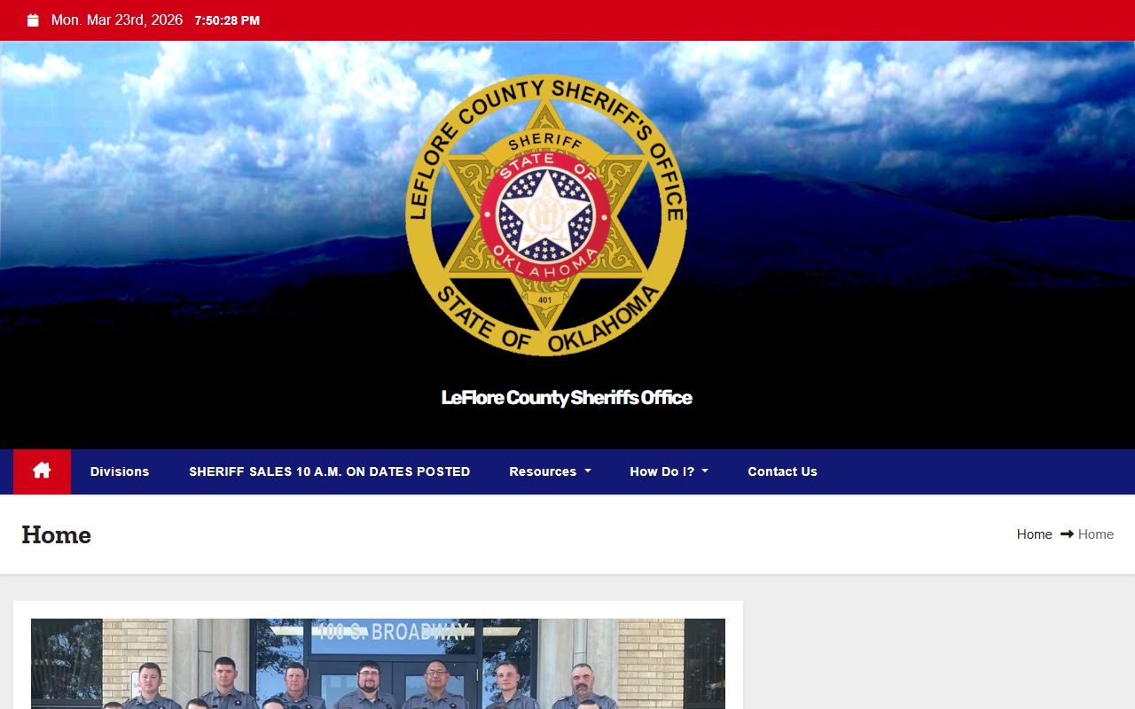 Le Flore County government website with sheriff and county records contact information