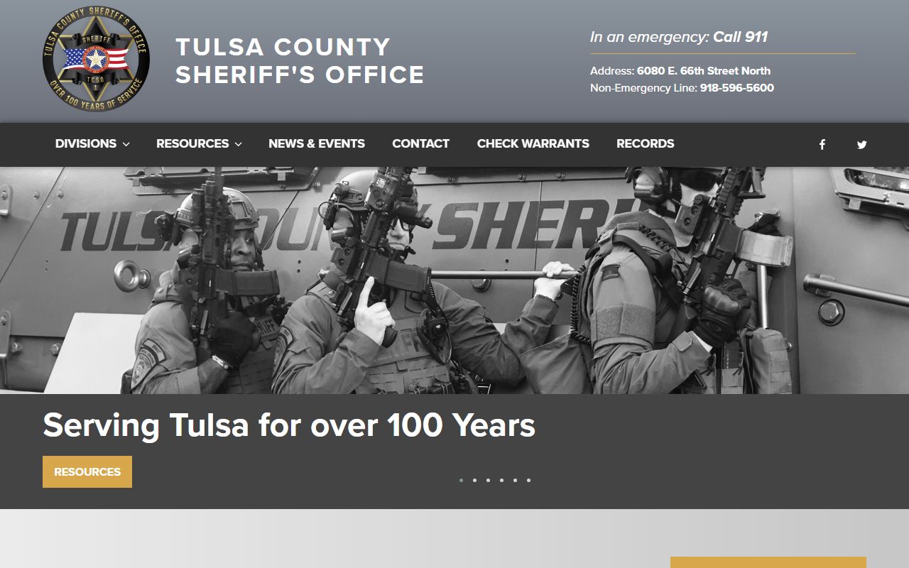 Tulsa County Sheriff's Office website