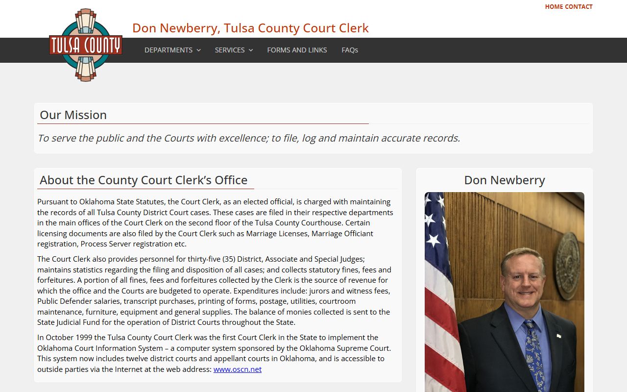 Tulsa County Court Clerk website