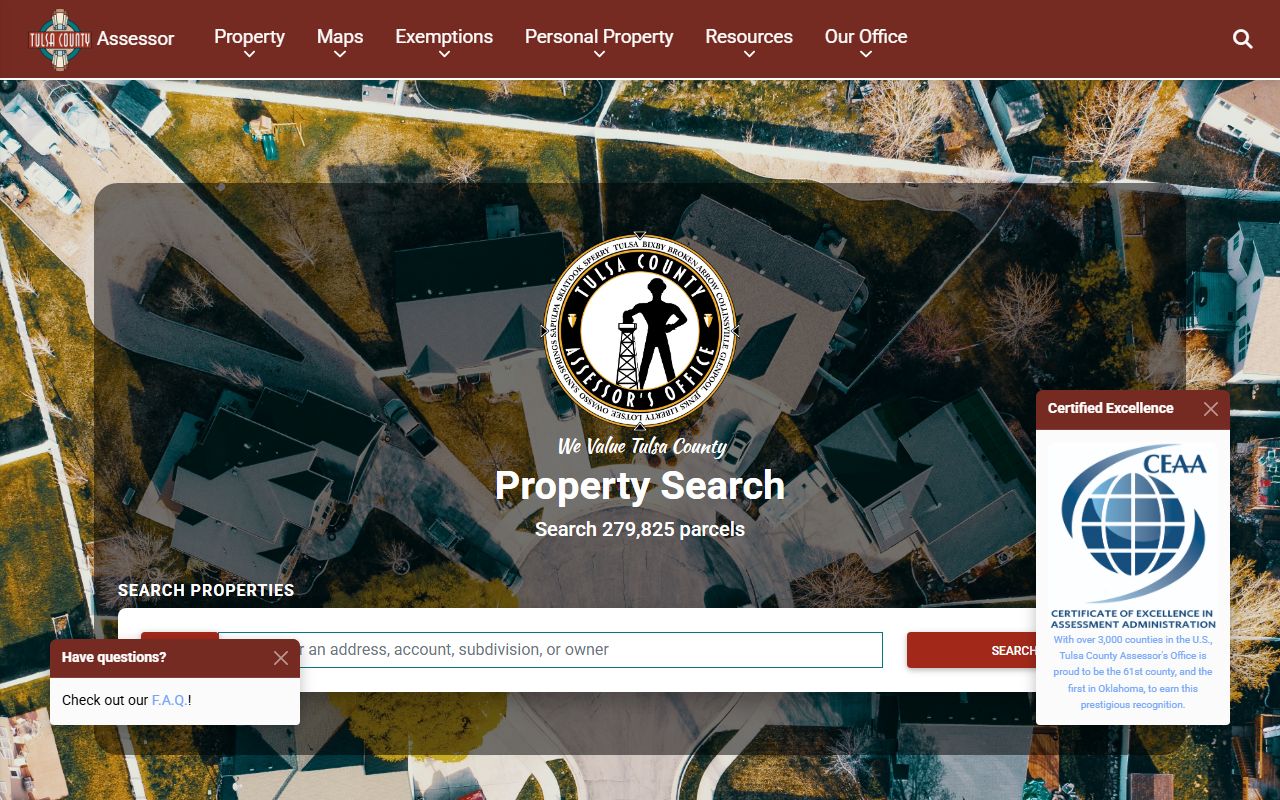 Tulsa County Assessor property search
