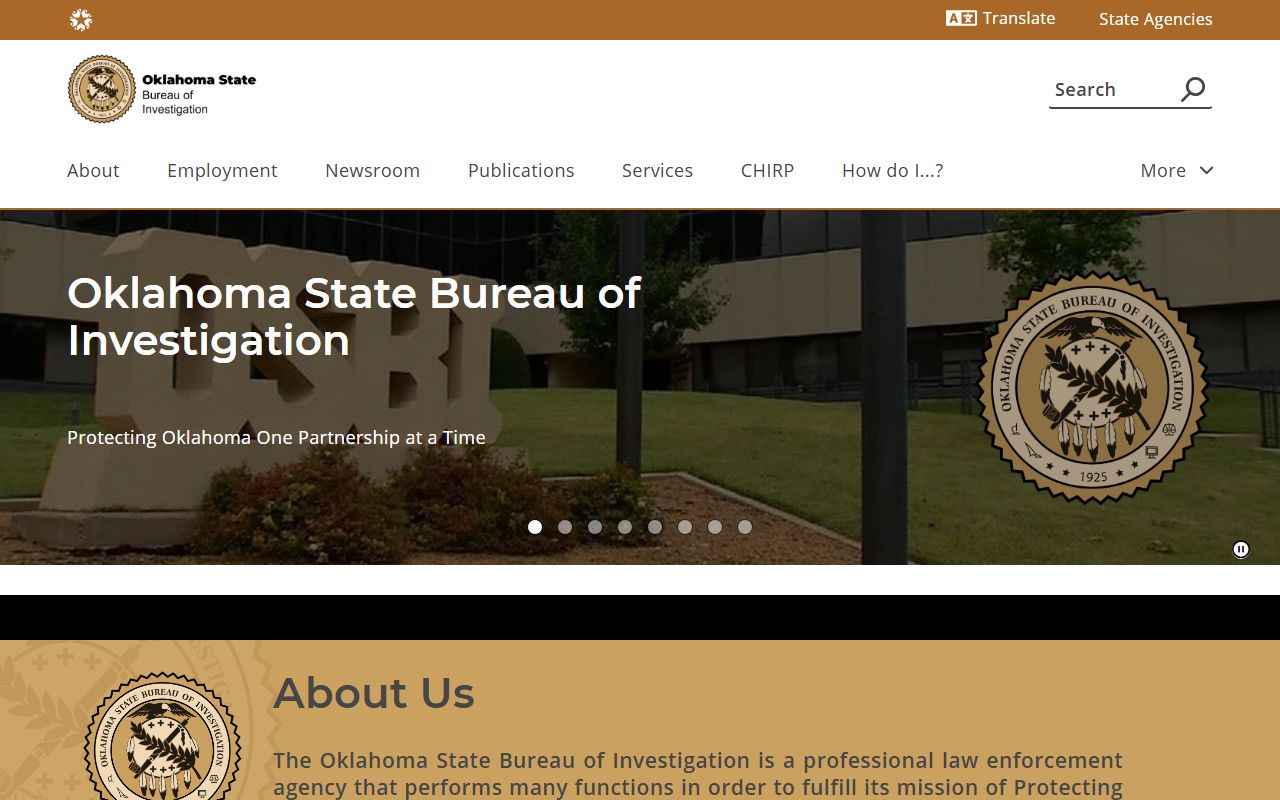 Oklahoma OSBI CHIRP Portal for police records